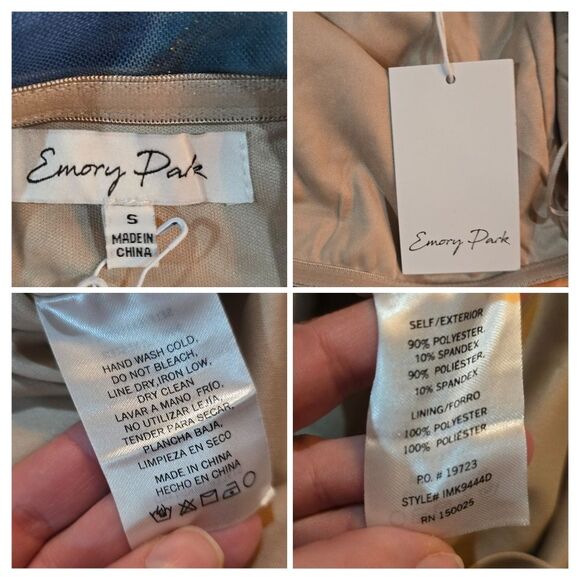 EMORY PARK Strapless Mesh Ruched Midi Bodycon Dress Marble Print NWT - Picture 5 of 8